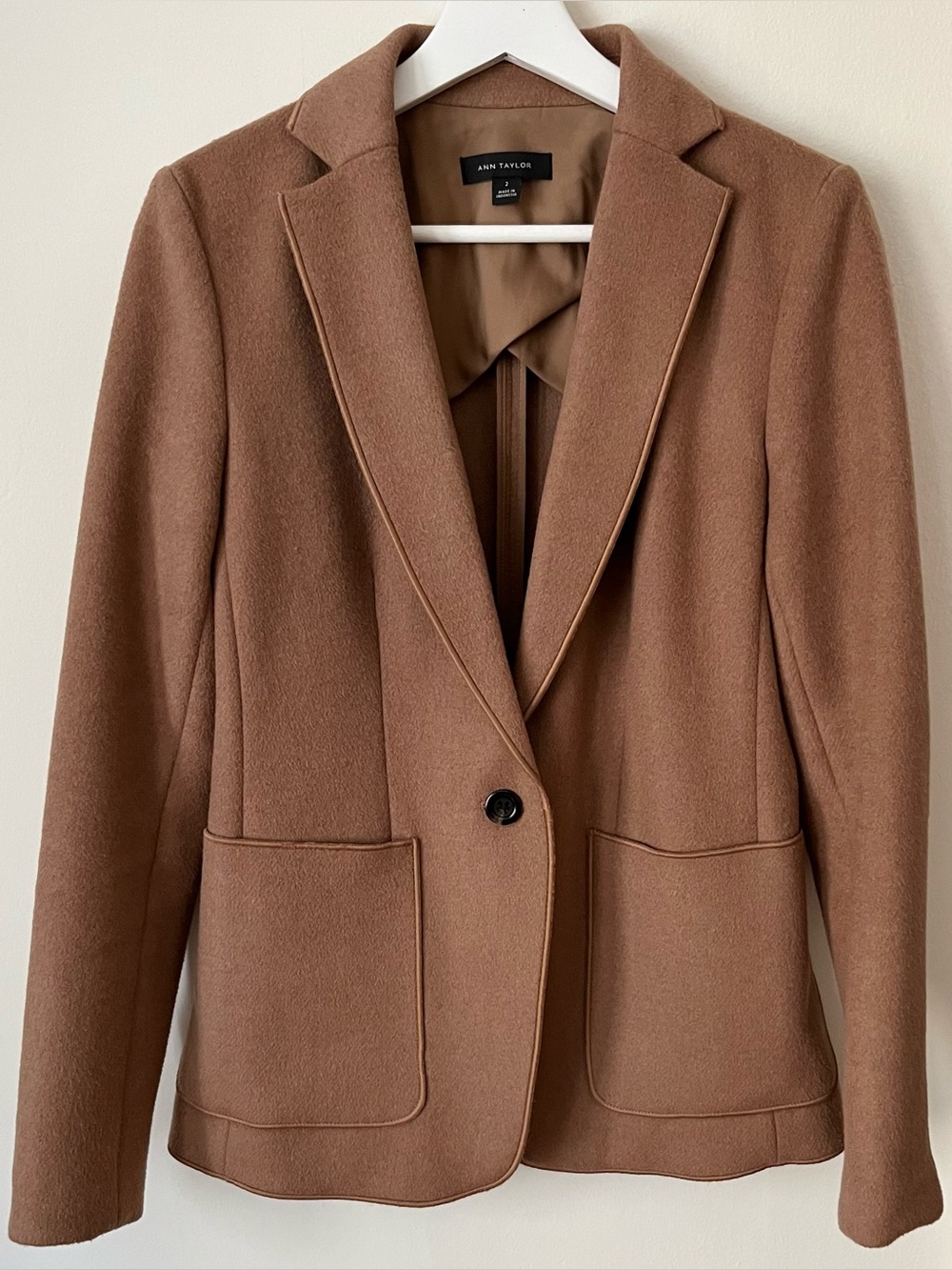 Ann Taylor • 2 • Wool Blend Single-Button Blazer Jacket